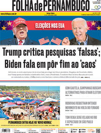 Capa do jornal Folha de Pernambuco 03/11/2020