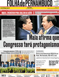 Capa do jornal Folha de Pernambuco 04/02/2020
