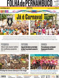 Capa do jornal Folha de Pernambuco 06/01/2020