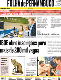 Capa do jornal Folha de Pernambuco 06/03/2020