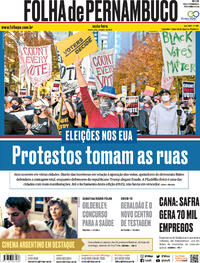 Capa do jornal Folha de Pernambuco 06/11/2020