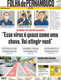 Capa do jornal Folha de Pernambuco 08/07/2020