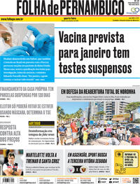 Capa do jornal Folha de Pernambuco 09/09/2020
