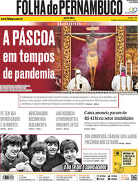 Capa do jornal Folha de Pernambuco 10/04/2020