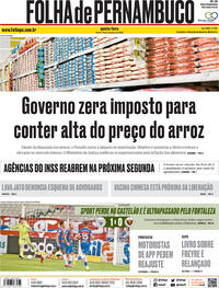 Capa do jornal Folha de Pernambuco 10/09/2020