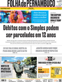 Capa do jornal Folha de Pernambuco 11/08/2020