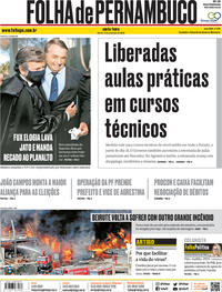 Capa do jornal Folha de Pernambuco 11/09/2020