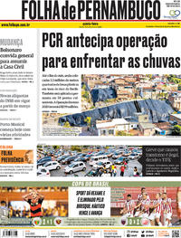 Capa do jornal Folha de Pernambuco 13/02/2020