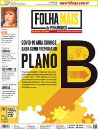 Capa do jornal Folha de Pernambuco 13/07/2020