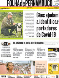 Capa do jornal Folha de Pernambuco 13/08/2020