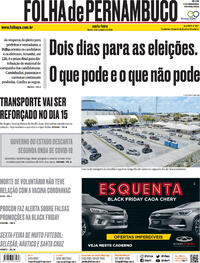 Capa do jornal Folha de Pernambuco 13/11/2020