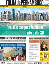 Capa do jornal Folha de Pernambuco 14/04/2020