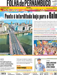 Capa do jornal Folha de Pernambuco 18/02/2020