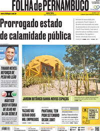 Capa do jornal Folha de Pernambuco 18/09/2020
