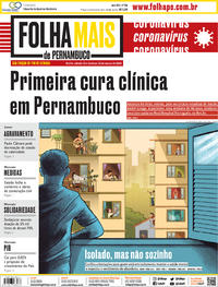 Capa do jornal Folha de Pernambuco 21/03/2020