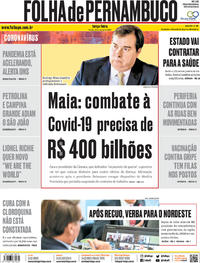 Capa do jornal Folha de Pernambuco 24/03/2020