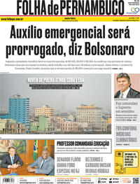Capa do jornal Folha de Pernambuco 26/06/2020