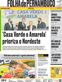 Capa do jornal Folha de Pernambuco 26/08/2020