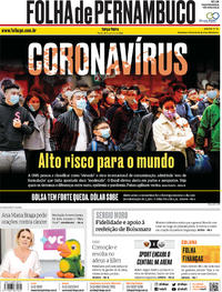 Capa do jornal Folha de Pernambuco 28/01/2020