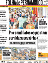 Capa do jornal Folha de Pernambuco 28/07/2020