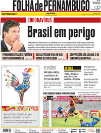Capa do jornal Folha de Pernambuco 29/01/2020