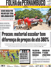 Capa do jornal Folha de Pernambuco 05/01/2021