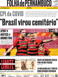 Capa do jornal Folha de Pernambuco 11/05/2021