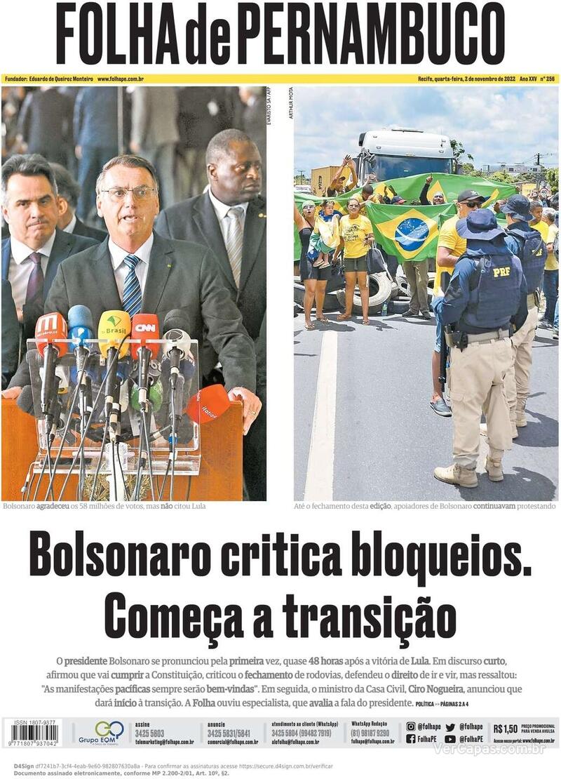 Capa Folha De Pernambuco Sexta De Outubro De