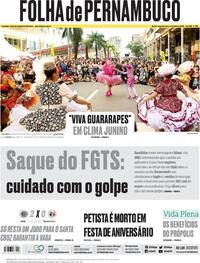 Capa Folha de Pernambuco 11/07/2022