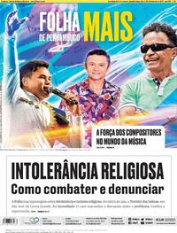 Capa do jornal Folha de Pernambuco 15/01/2022