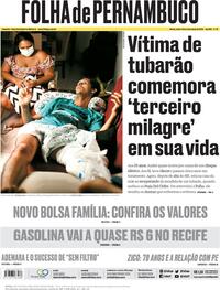 Capa do jornal Folha de Pernambuco 03/03/2023