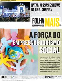 Capa do jornal Folha de Pernambuco 23/12/2023