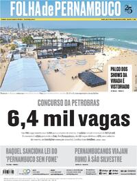 Capa do jornal Folha de Pernambuco 27/12/2023