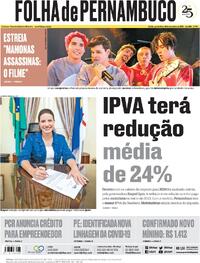 Capa do jornal Folha de Pernambuco 28/12/2023