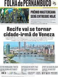Capa do jornal Folha de Pernambuco 30/11/2023