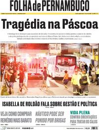 Capa do jornal Folha de Pernambuco 01/04/2024