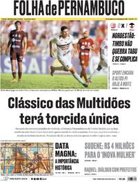 Capa do jornal Folha de Pernambuco 06/03/2024