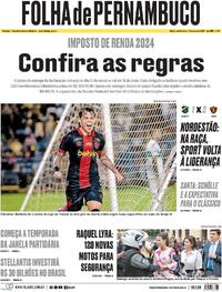 Capa do jornal Folha de Pernambuco 07/03/2024