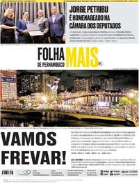 Capa do jornal Folha de Pernambuco 08/02/2024