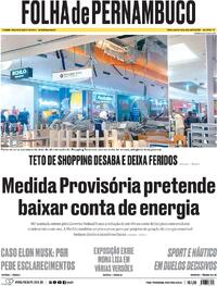Capa do jornal Folha de Pernambuco 10/04/2024