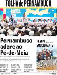 Capa do jornal Folha de Pernambuco 10/05/2024