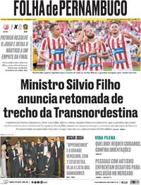 Capa do jornal Folha de Pernambuco 11/03/2024