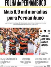 Capa do jornal Folha de Pernambuco 11/04/2024