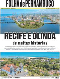 Capa do jornal Folha de Pernambuco 12/03/2024