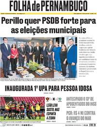 Capa do jornal Folha de Pernambuco 14/03/2024