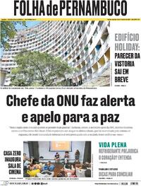 Capa do jornal Folha de Pernambuco 15/04/2024