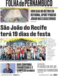 Capa do jornal Folha de Pernambuco 17/04/2024