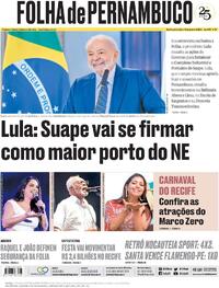 Capa do jornal Folha de Pernambuco 18/01/2024