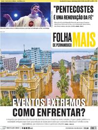 Capa do jornal Folha de Pernambuco 18/05/2024