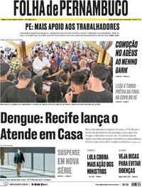 Capa do jornal Folha de Pernambuco 19/03/2024